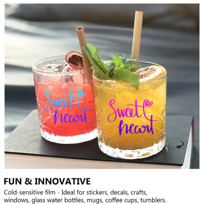 Neon Aqua-Dark Green Cold Color Changing / Vinil Adhesivo Neón Cambia Color con Frío Aqua a Verde Oscuro Viniles Teckwrap