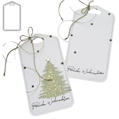 Suaje de Etiqueta de Regalo con Borde Decorativo Dados de Corte / Suajes / Troqueles Hobbees