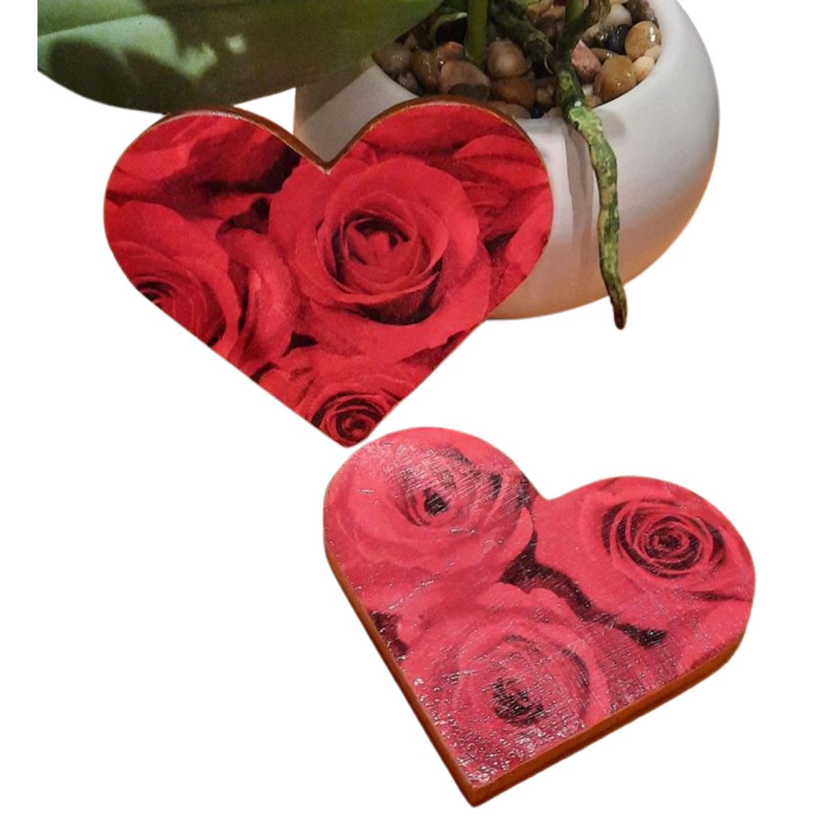 MDF Coaster Heart / Portavasos Personalizable de Corazón Decoupage Little Birdie