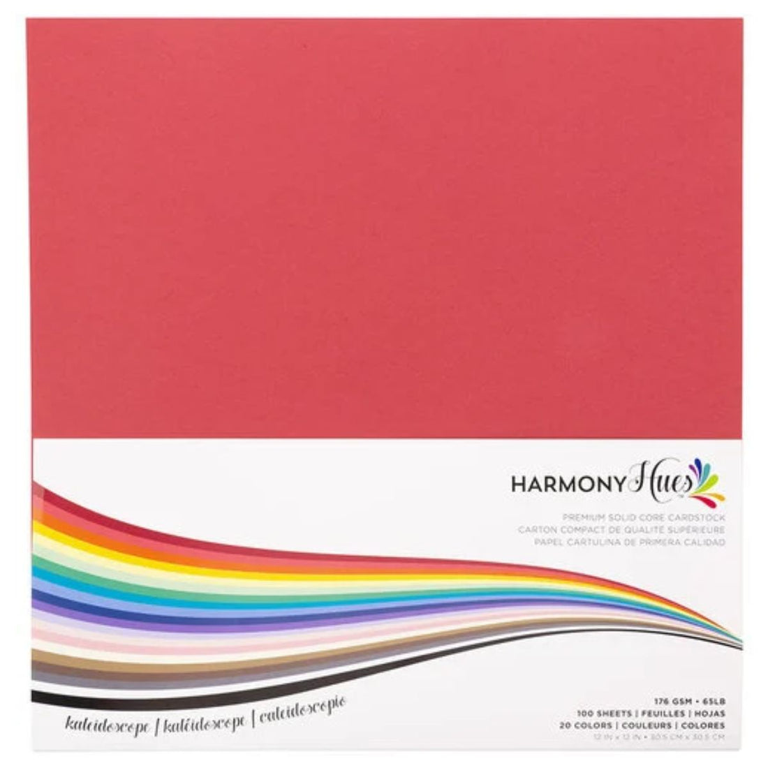 Kaleidoscope Cardstock 12&quot; / 100 Hojas Cartulina Premium 20 Colores 176gm Papel Harmony Paper