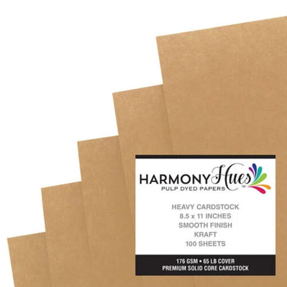 Kraft Cardstock / 100 Hojas Cartulina Ktaft T. Carta Papel Harmony Paper
