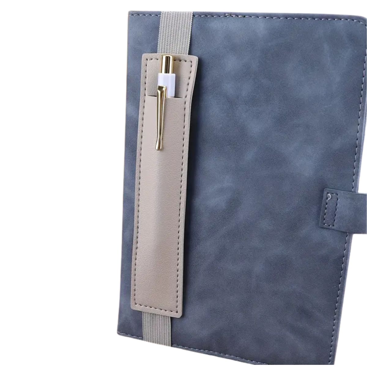 Sujeta Bolígrafos Con Elástico de Piel Sintética Gris Encuadernacion Hobbees