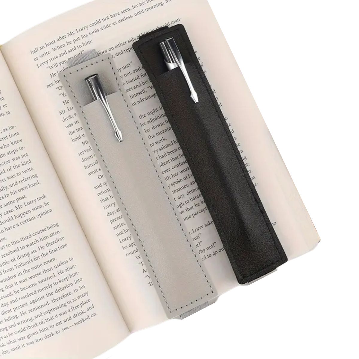 Sujeta Bolígrafos Con Elástico de Piel Sintética Gris Encuadernacion Hobbees