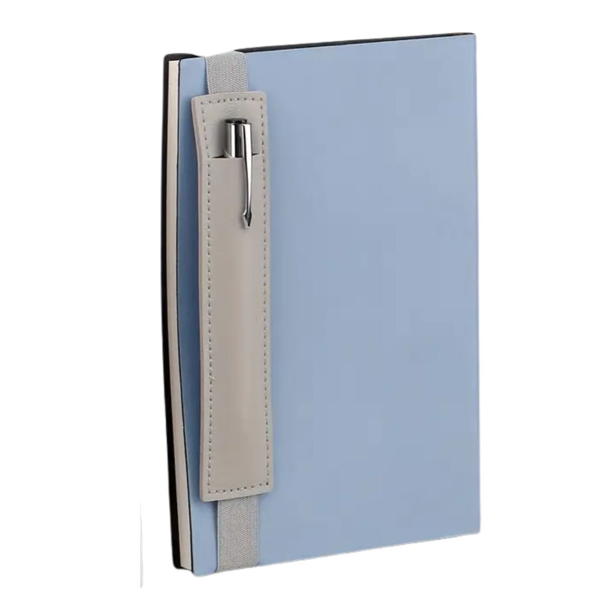 Sujeta Bolígrafos Con Elástico de Piel Sintética Gris Encuadernacion Hobbees