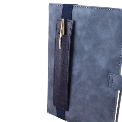 Sujeta Bolígrafos Con Elástico de Piel Sintética Azul Marino Encuadernacion Hobbees