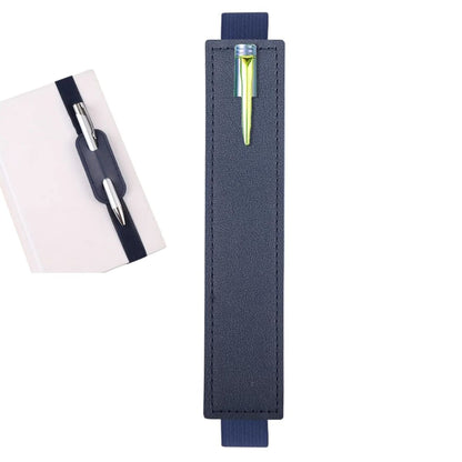 Sujeta Bolígrafos Con Elástico de Piel Sintética Azul Marino Encuadernacion Hobbees