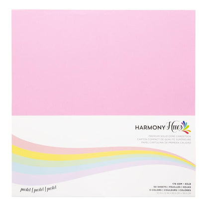 Pastel Cardstock 12&quot; / 50 Hojas Cartulina Premium Colores Pastel 30.5 cm Papel Harmony Paper