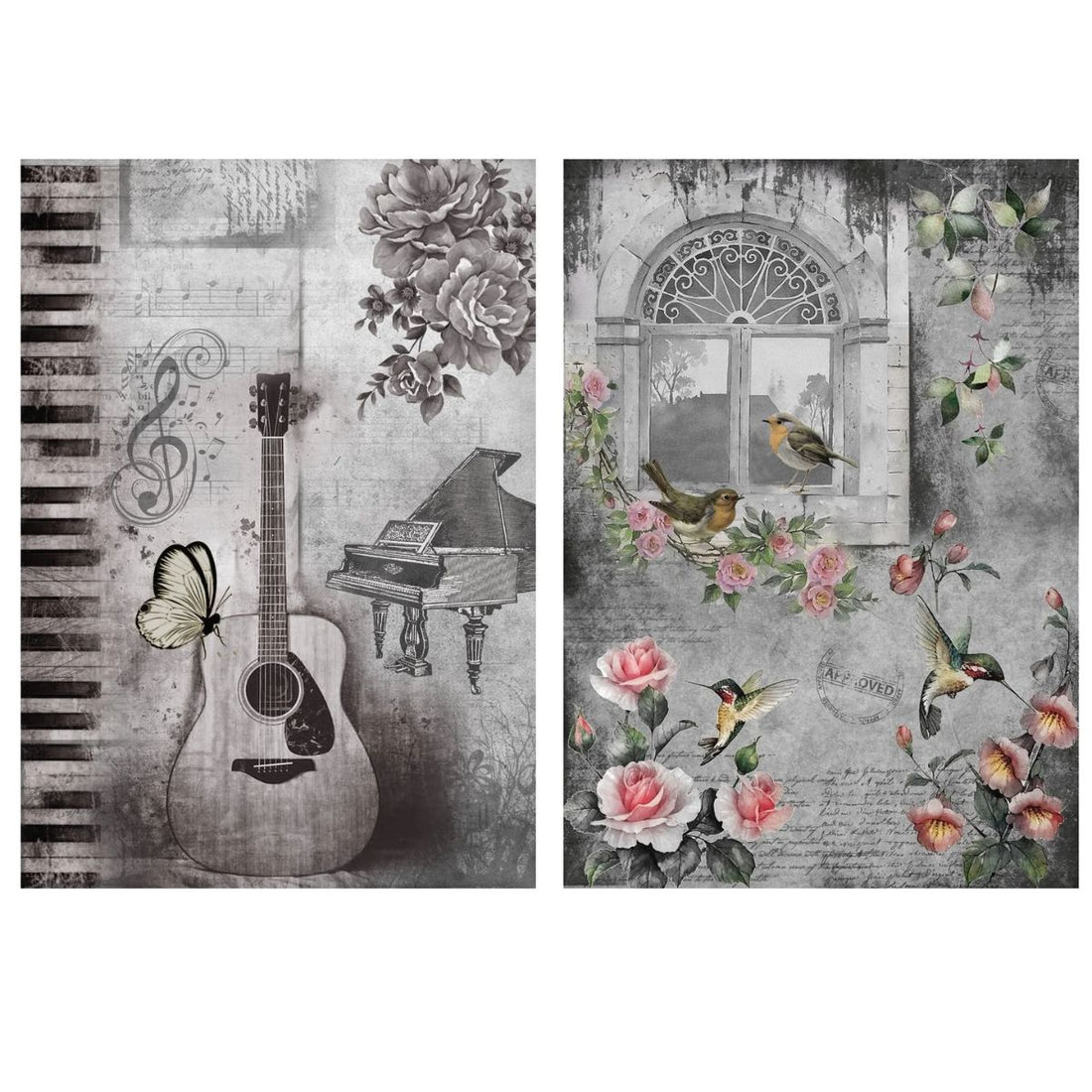 Decoupage Filament Paper A4 / Hojas de Papel para Decoupage Cuarto de Música Acetato y Especializados Little Birdie