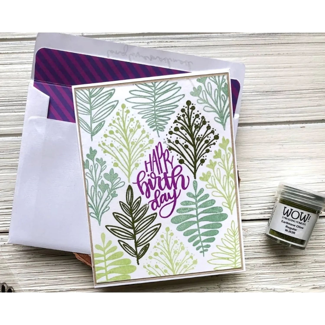 Olive Embossing Powder / Polvo de Embossing Oliva Opaco Polvos de Embossing Wow!