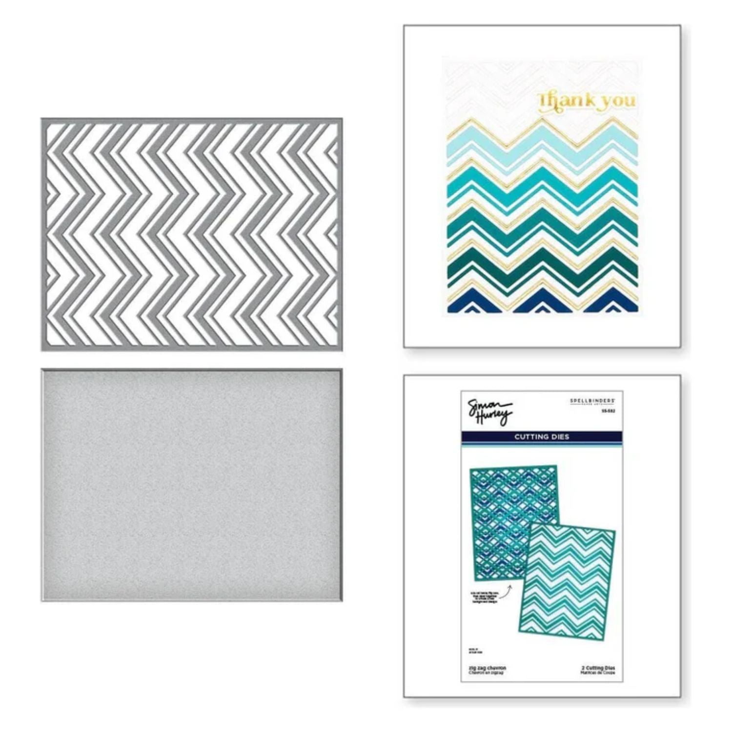 Zig Zag Chevron Cutting Dies / Suajes Grabados Óvalos En Zig Zag Dados de Corte / Suajes / Troqueles Spellbinders