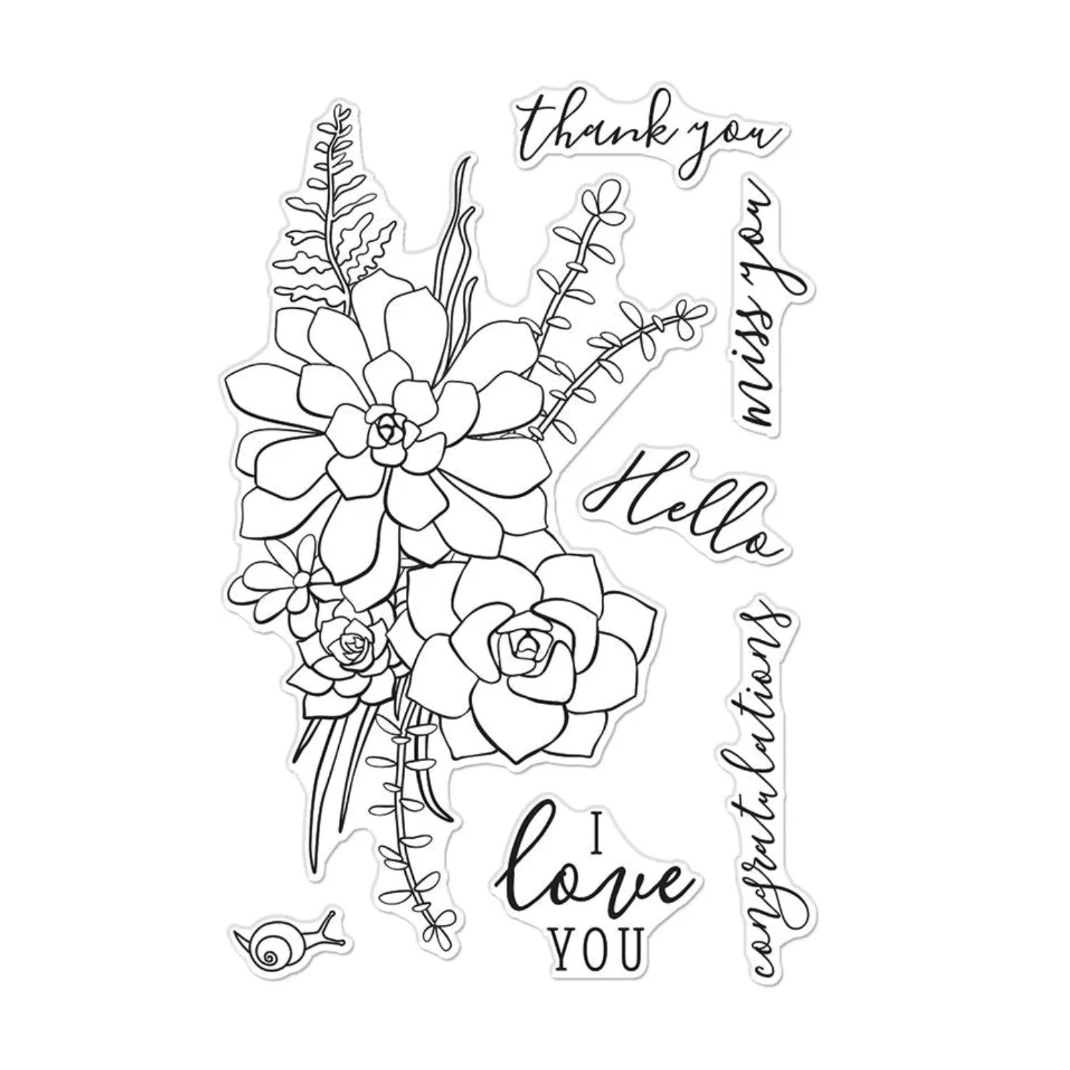 Succulent Bouquet Clear Stamps / Sellos Transparentes Ramo De Flores Sellos Hero Arts