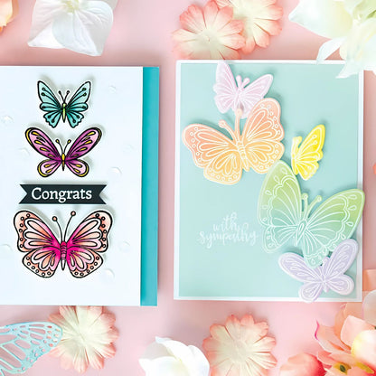 Hero Arts New Day Butterflies Clear Stamps / Sellos Transparentes Mariposas Del Nuevo Día Sellos Hero Arts