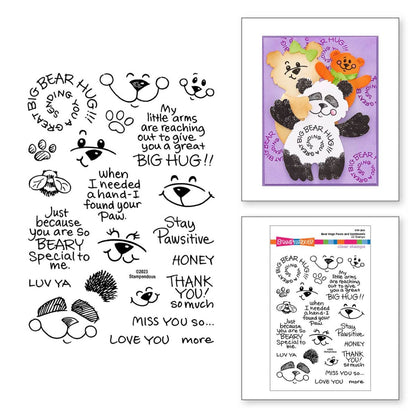 Bear Hugs Clear Stamp / Sellos Transparentes Caras Y Sentimientos De Oso Sellos Stampendous