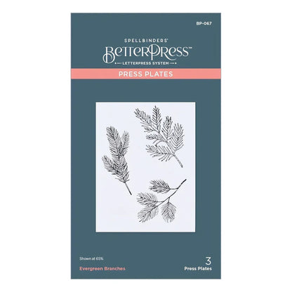 Evergreen Braches Press Plate / Placa De Prensa Ramas Perennes Accesorios para Suajadoras Spellbinders