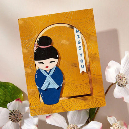 Kokeshi Dolls Cutting Dies / Suajes De Corte Muñecas Kokeshi Accesorios para Suajadoras Spellbinders