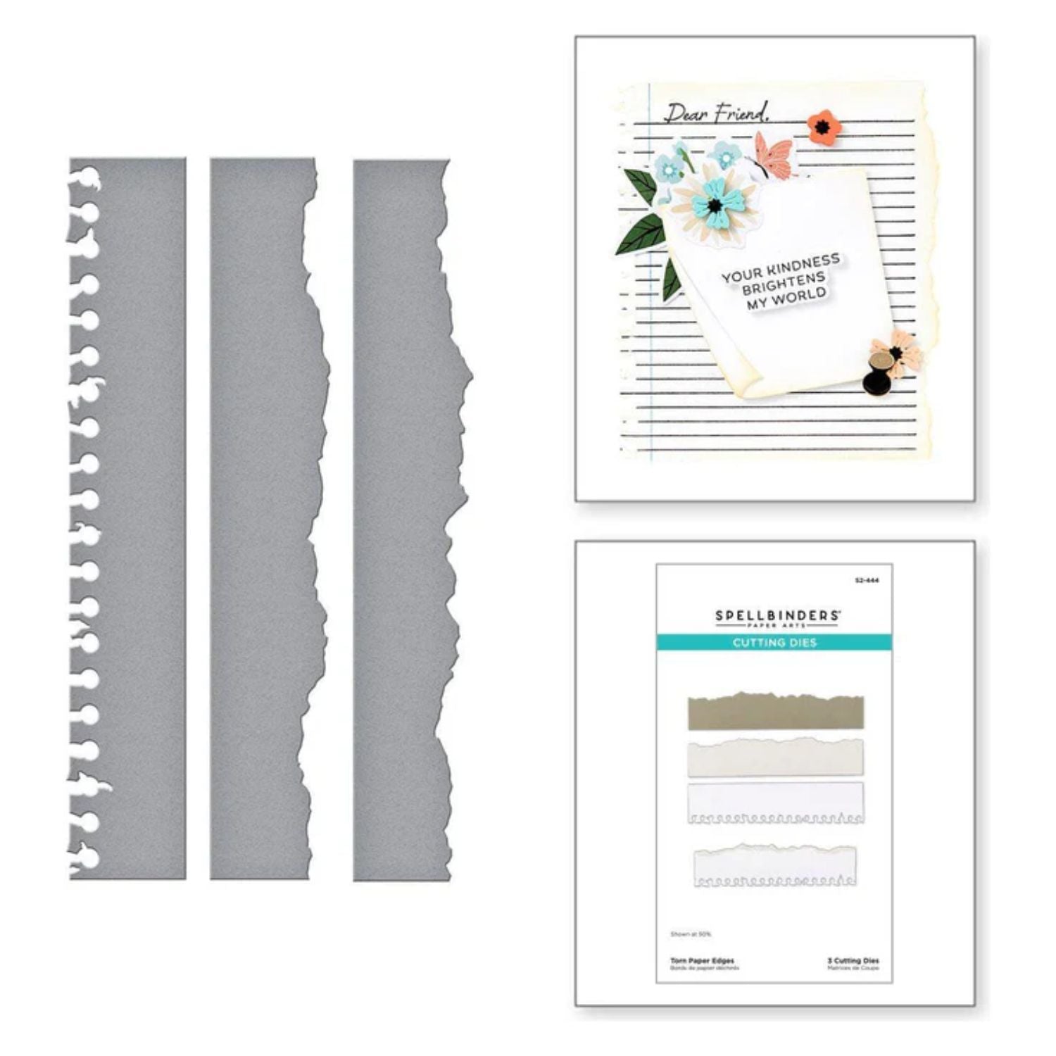 Torn Paper Edges Cutting Dies / Suajes De Corte Con Bordes De Papel Rasgados Accesorios para Suajadoras Spellbinders