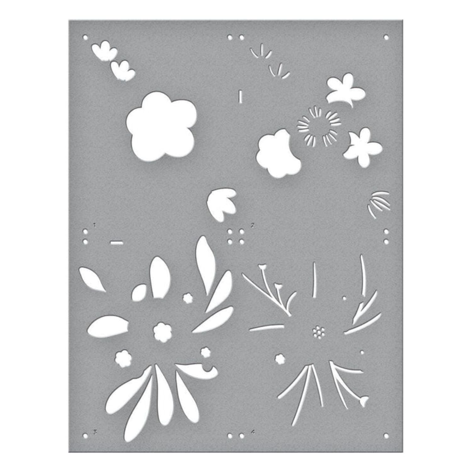 Hello Blooms Stencil / Stencil Plantilla Hola Flores Esténciles / Plantillas Spellbinders