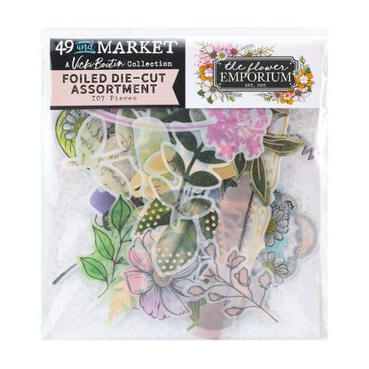 The Flower Emporium Foiled Die-Cuts/ Recortes Emporio De Flores Adornos / Embellishments 49 and Market