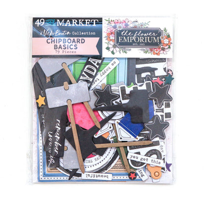 The Flower Emporium Chipboard Basics / Recortes Emporio De Flores Adornos / Embellishments 49 and Market