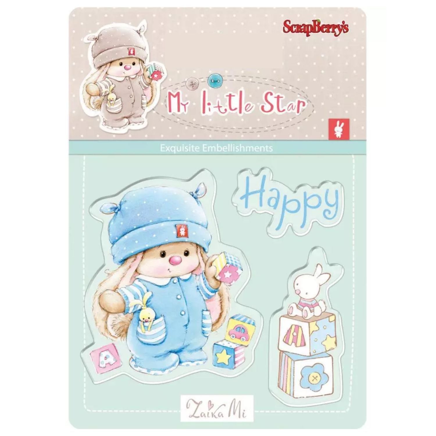 My Little Star Boy / Sellos de Polímero de Conejito Bebé Sellos Scrapberry&