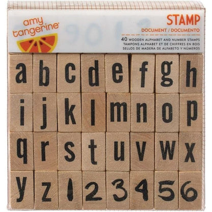 Wooden Alphabet &amp; Numbers Stamps / Set de Sellos de Letras y Números Sellos American Crafts