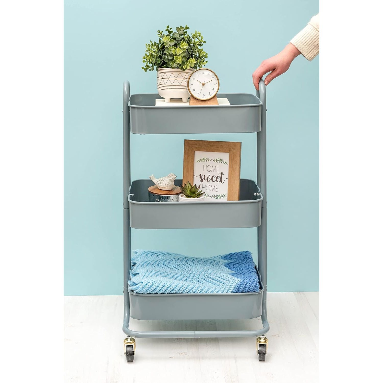 A La Cart Storage Cart Steel Blue / Carrito Organizador Azul Acero Almacenamiento y Organización We R Memory Keepers