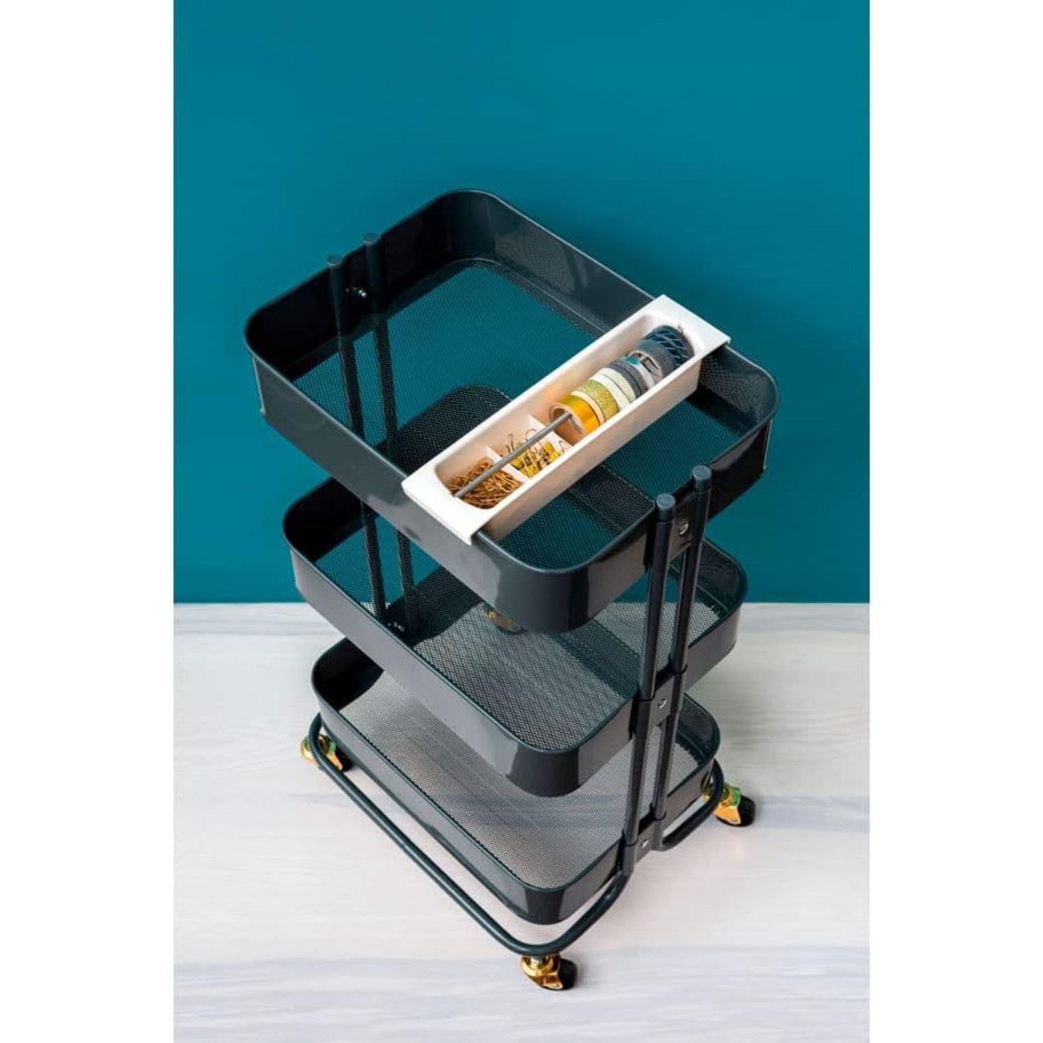 A La Cart Storage Cart Steel Blue / Carrito Organizador Azul Acero Almacenamiento y Organización We R Memory Keepers