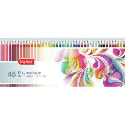 45 Colored Pencils / 45 Lápices de Colores Artísticos Colores y Plumones Bruynzeel