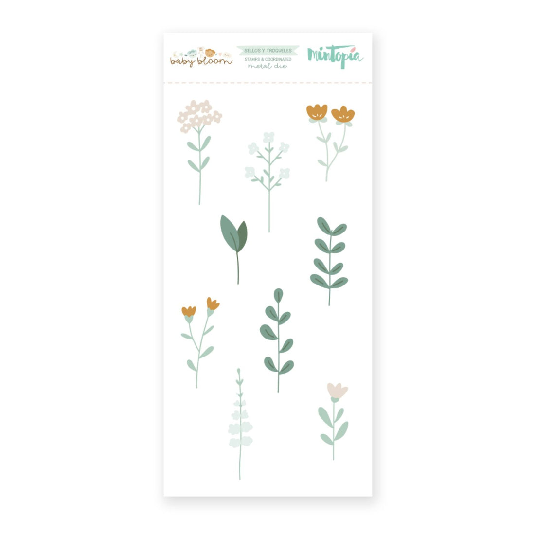 Stamp And Die Flowers &amp; Branches/ Sellos Y Troqueles Flores Y Ramas Sellos Mintopía