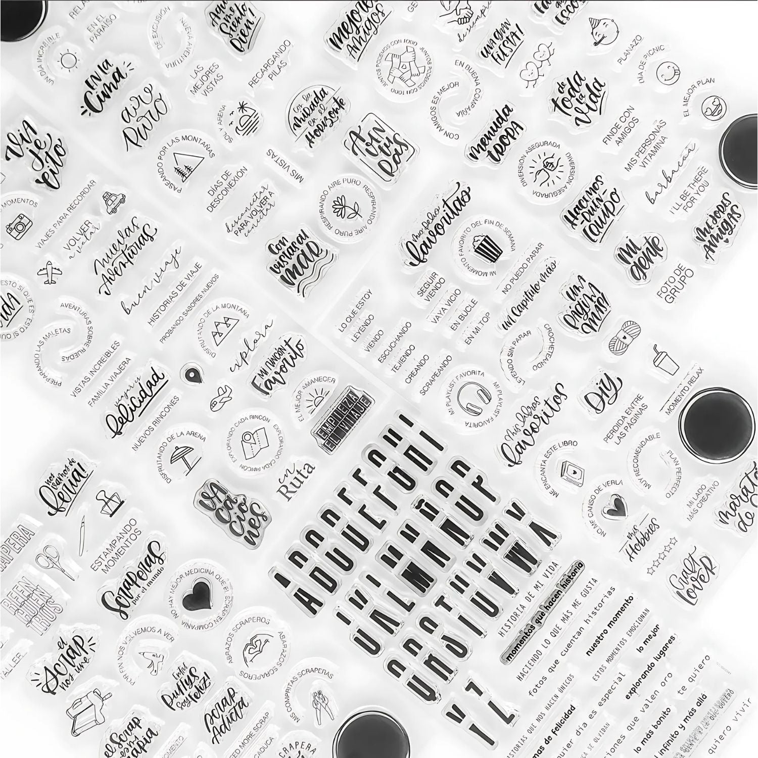 Mintopia Alphabet Documenta Stamp / Sellos Documenta Alfabeto Y Frases Sellos Mintopía