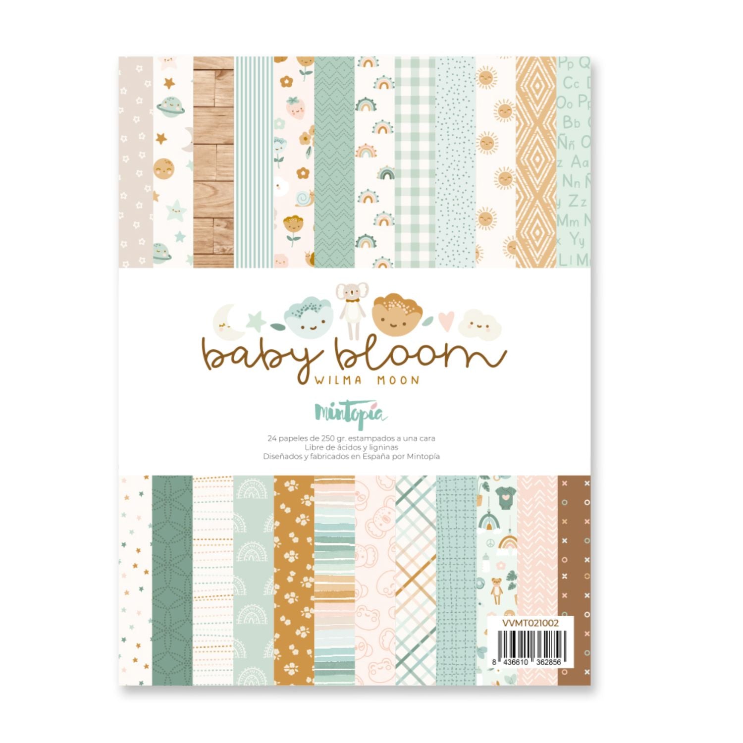 6x8&quot; Block de Papel Estampado Baby Bloom Papel Mintopía