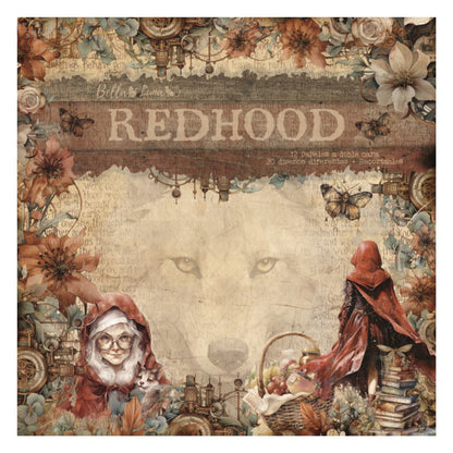 Paquete 12 Papeles Caperucita Roja 8x8" Papel Bellaluna Crafts