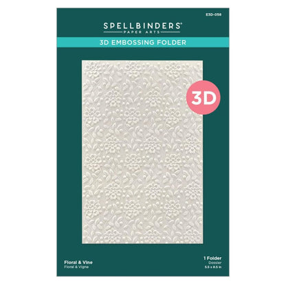 3D Textured Impressions Floral &amp; Vine / Folder De Grabado 3D Floral &amp; Vine Folders de Grabado Spellbinders