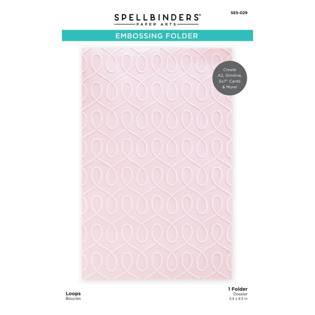 Loops Embossing Folder From The Be Bold Collection / Folder de Grabado De Boucles Folders de Grabado Spellbinders