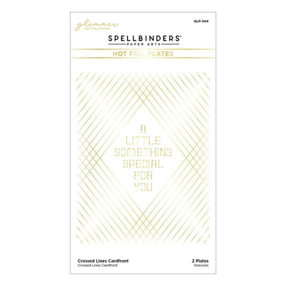 Crossed Lines Cardfront Glimmer Hot Foil Plate / Placas Lamina Caliente Lineas Cruzadas Mensaje Especial Dados de Corte / Suajes / Troqueles Spellbinders