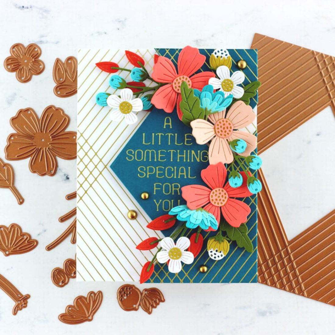 Crossed Lines Cardfront Glimmer Hot Foil Plate / Placas Lamina Caliente Lineas Cruzadas Mensaje Especial Dados de Corte / Suajes / Troqueles Spellbinders