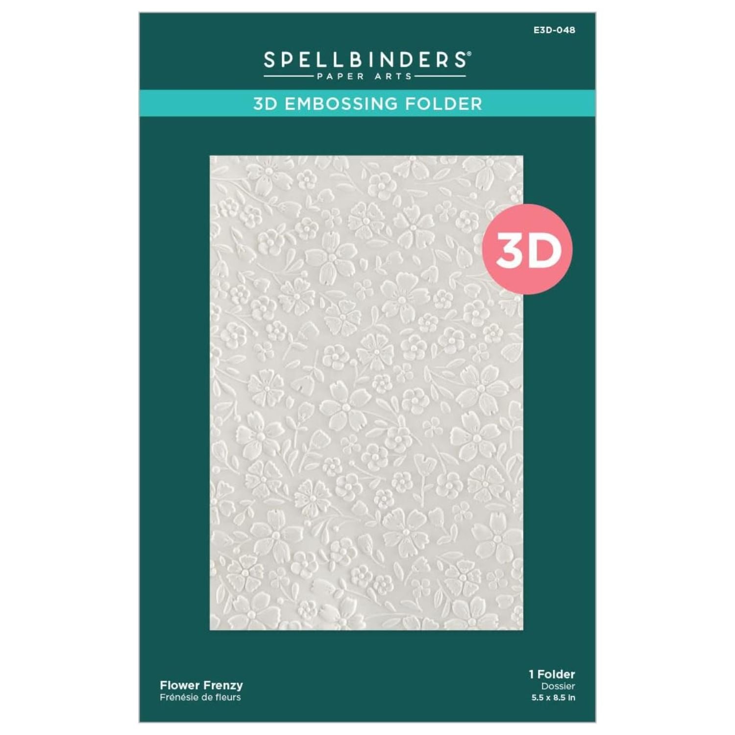3D Textured Impressions Flower Frenzy / Folder De Grabado 3D Frenesí Flores Folders de Grabado Spellbinders