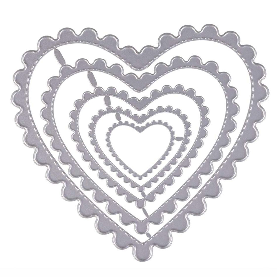 Suajes de Corazones Escalopados con Puntadas Dados de Corte / Suajes / Troqueles Hobbees
