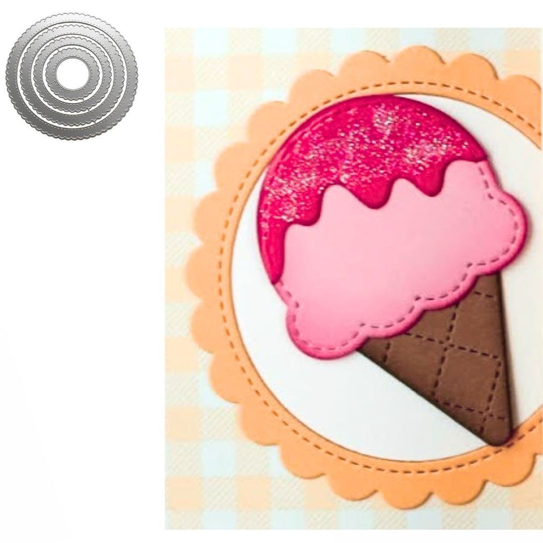 Suaje de Marcos Circulares de Escalopa con Puntadas Dados de Corte / Suajes / Troqueles Hobbees