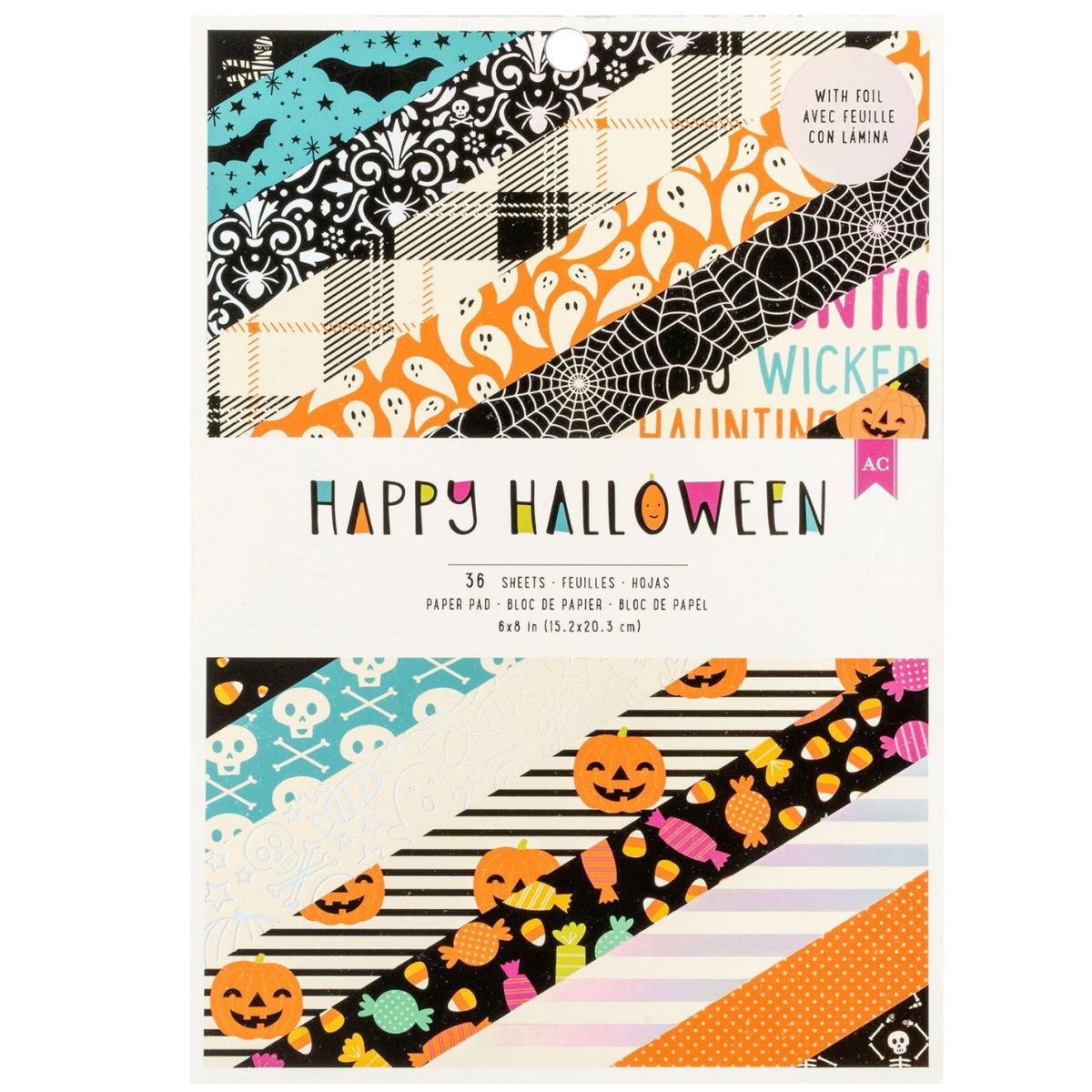 Happy Hallowen Paper Pad / Block de Papel Feliz Halloween 6" Descontinuado American Crafts