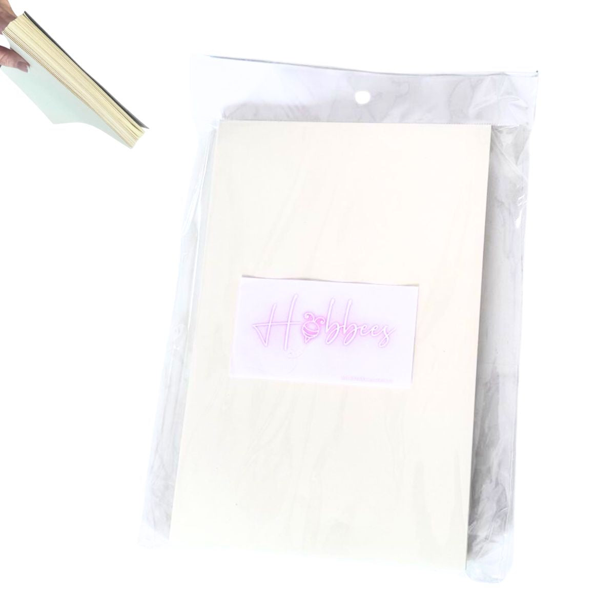 100 Hojas de Papel color Crema de 1/2 Carta para Encuadernar