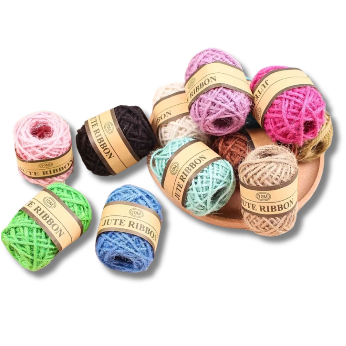 12 Rollos de Cuerda de Yute de Colores para Manualidades Listones e Hilos Hobbees