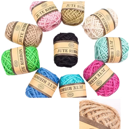 12 Rollos de Cuerda de Yute de Colores para Manualidades Listones e Hilos Hobbees