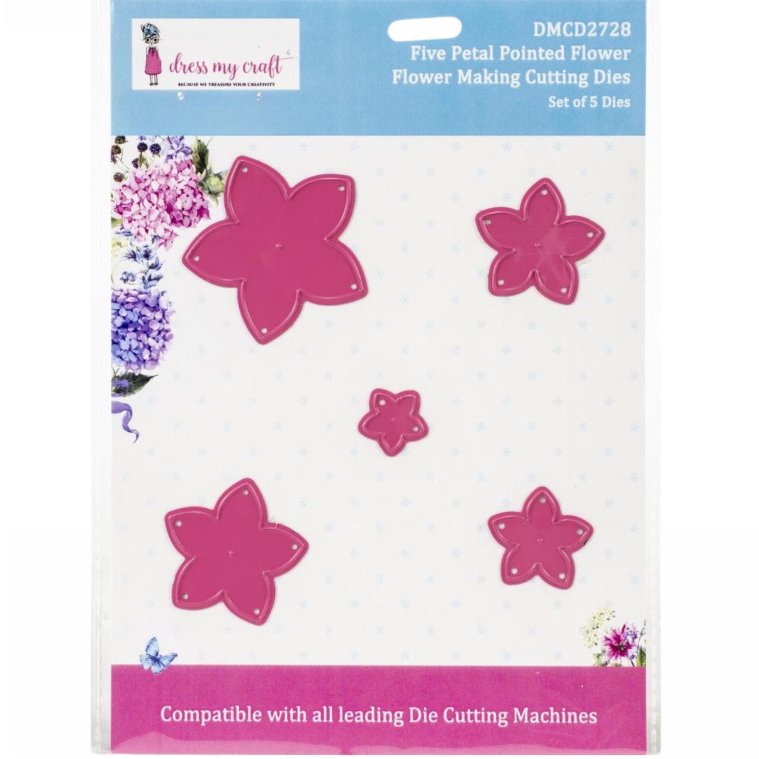 5 Petal Pointed Flower Die / Suaje de Flor de 5 Petalos con Punta Dados de Corte / Suajes / Troqueles Dress My Craft