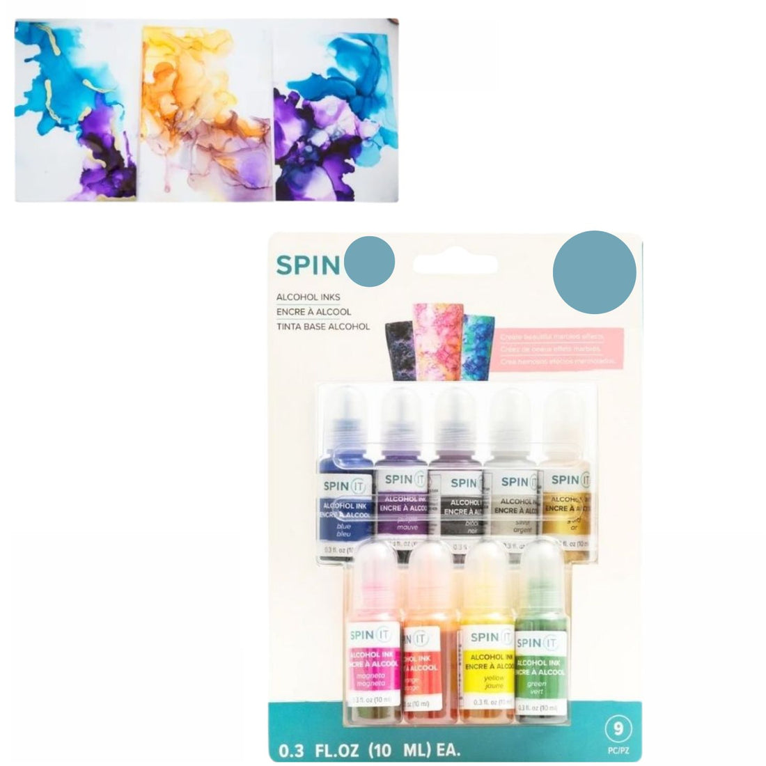 Alcohol Inks Rainbow 8 Value Pack / Paquete de 8 Tintas de Alcohol Tintas al Alcohol We R Memory Keepers