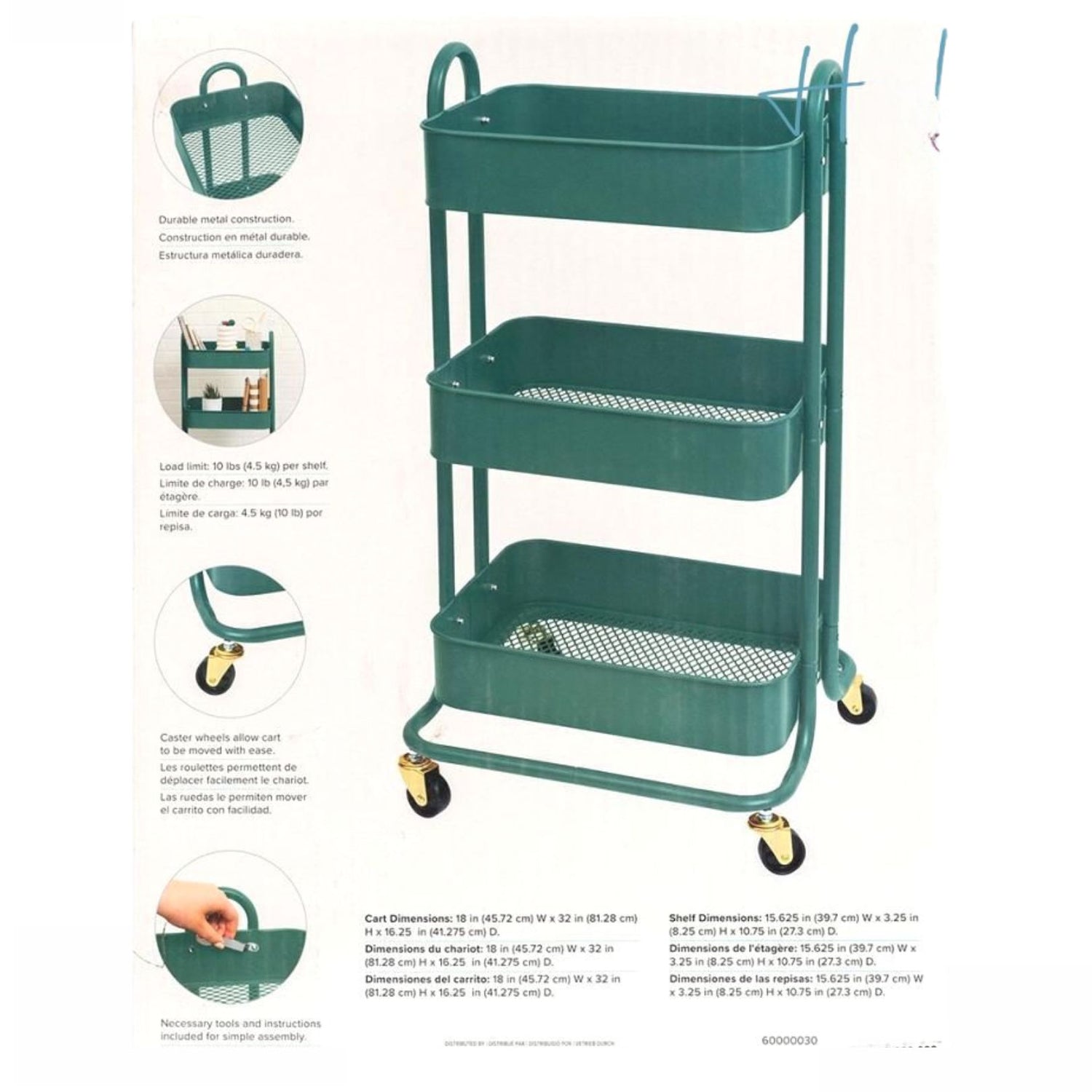 A La Cart Storage Cart Juniper / Carrito Organizador Enebro Almacenamiento y Organización We R Memory Keepers