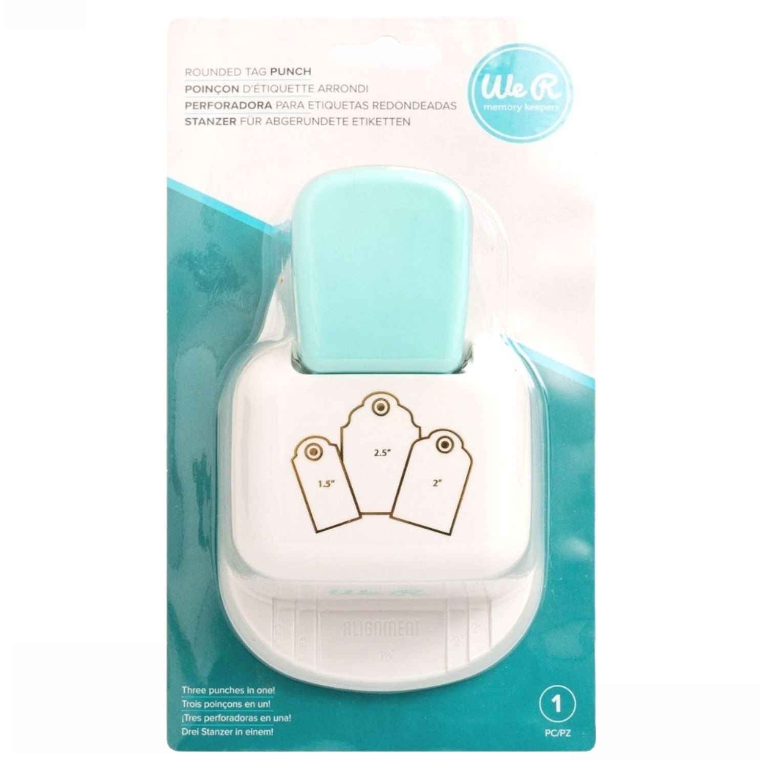 3 in 1 Rounded Tag Punch / Perforadora de 3 Etiquetas Redondas Perforadoras We R Memory Keepers