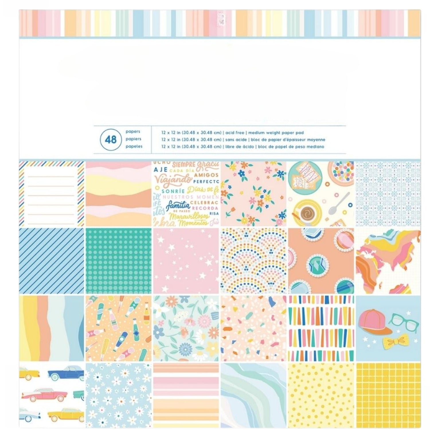 Buenos Dias Single-Sided Paper Pad 12 x 12&quot; / Block de Papel Estampado Papel American Crafts