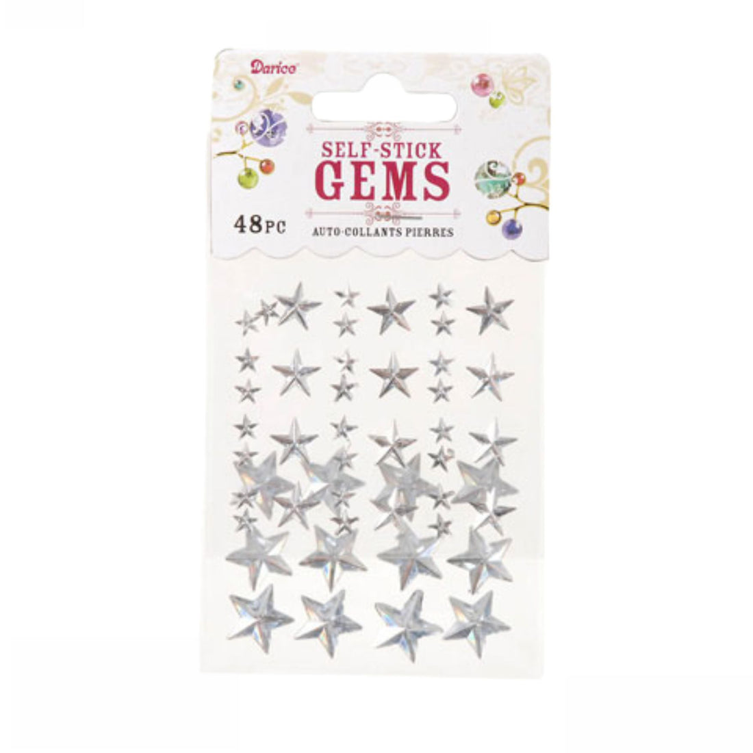 Self-Stick Gems Stars / Piedras Autoadhesivas Estrellas (48 piezas) Adornos / Embellishments Darice