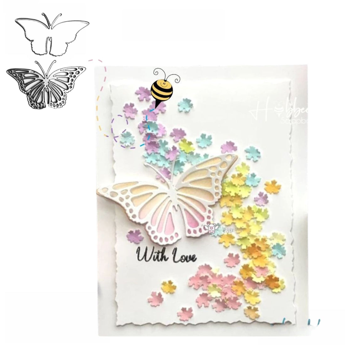 Suaje de Mariposa con Fondo Dados de Corte / Suajes / Troqueles Hobbees